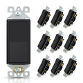ELEGRP Matte Black 3 Way Decorative Light Switch, 15Amp, 120-277 Volt, AC Decorator Rocker Paddle Wall Switch Replacement, Self-Grounding, Residential and Commercial Grade, UL Listed (10 Pack)