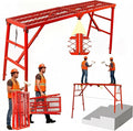 900LBS Foldable Work Platform Scaffolding, Portable Scaffolding Ladder with 5-Level 34"-53" Height Adjustable Welded Steel Work Platform, Multi-Purpose Scaffold Ladder for Painting, Wiring, Home Decor