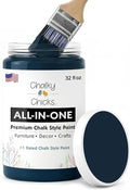 Chalky Chicks 32 Fl Oz Matte Denali (Deep Blue) Chalk Paint for Furniture Without Sanding - No Prep Furniture Paint No Sanding All in One for Crafts, Wood, Walls, Cabinet, Metal, Dresser, Farmhouse
