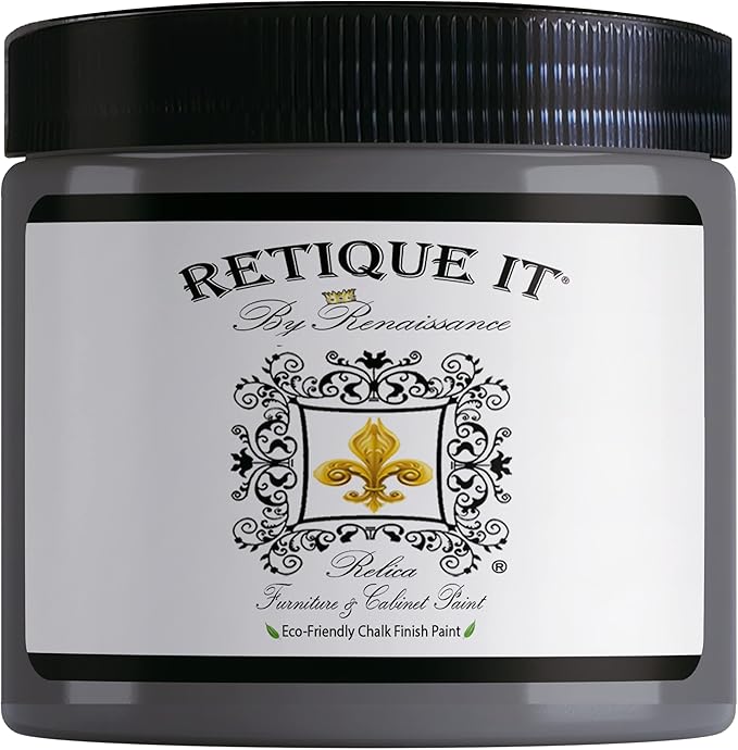 Retique It Chalk Furniture Paint by Renaissance DIY, 16 oz (Pint), 06 Greystone