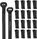 Blulu 400 Pcs 11 Inch Cable Zip Ties with Metal Tooth Stainless Steel Locking Device, 80 Lbs Tensile Strength Black Cable Ties, UV Resistant Wire Wraps Multi Purpose for Industrial Indoor Outdoor Use