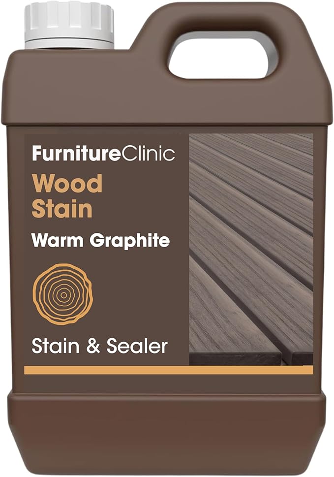 Furniture Clinic Wood Stain | Water Based | Fast Drying, Low Odor, & Non-Toxic | Multiple Finishes | for Indoor & Outdoor Furniture and More | White Ash (85 Fl Oz / 2500ml)