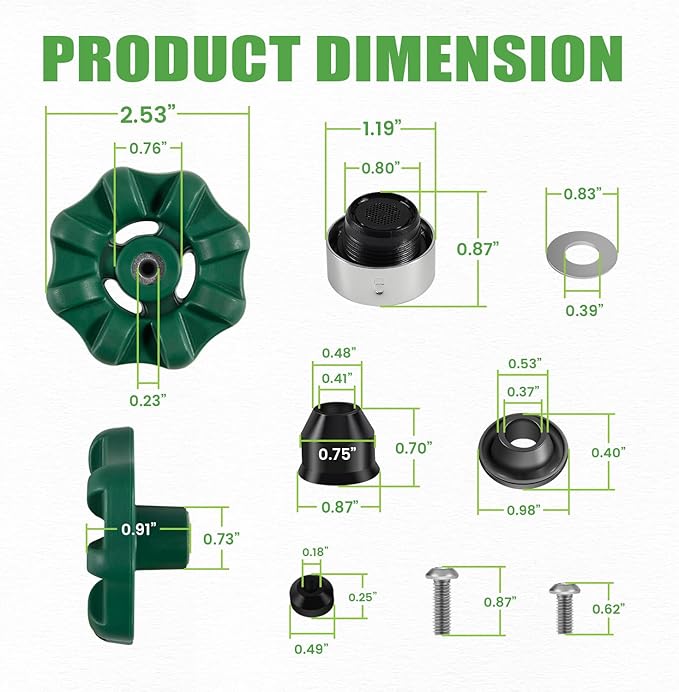P-164KT-807 Rebuild Kit, Replace for P-164KT-807 P-164 Overhaul Kit, Include P-164KT-805 Soft-Grip Handle Kit, Fit for P-164 Original or Diamond Series Wall Hydrant