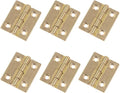 Mcredy Brass Hinges,1 Inch Jewelry Box Hinge Gold Small Hinge for Wooden Box,Butt Hinges with Mounting Screws,Pack of 6