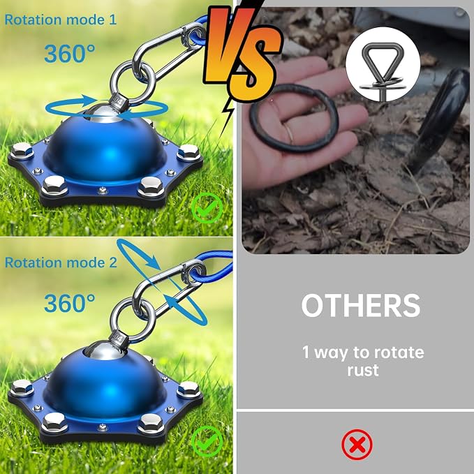 Dog tie Out Cable and Stake with 45ft Cable,360°Swivel Dog Run- No Tangle,Runner for Yard - Up to 150LBS,Ideal for Outdoor Camping