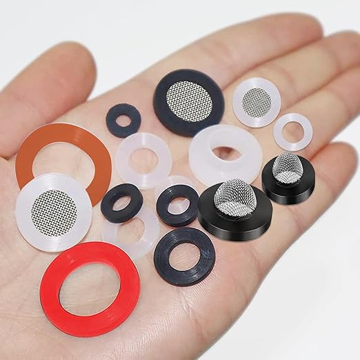 ZDBB 165 PCS Plumbing Hose Rubber Washers Assortment Set with Screen Filter and Silicone Washer Kit,for Shower Head Gasket Garden Hose Washing Machine Inlet Supply Lines Faucet Gaskets Replacement
