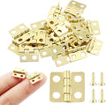 24Pcs Small Antique Gold Hinges 13x12mm - Mini Butt Hinges for Doll House, DIY, Mini Cabinet, Jewelry Wooden Box