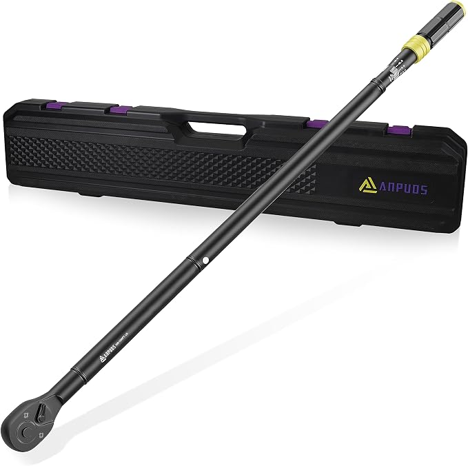 1-Inch Click Torque Wrench, 200-1200 Ft-Lb/271-1626 Nm, Heavy Duty | ±3% Accuracy, 48-Tooth Quick Release, Cr-V Steel, Dual-Direction, for Mining Truck, Marine, Oil Field & Wind Turbine