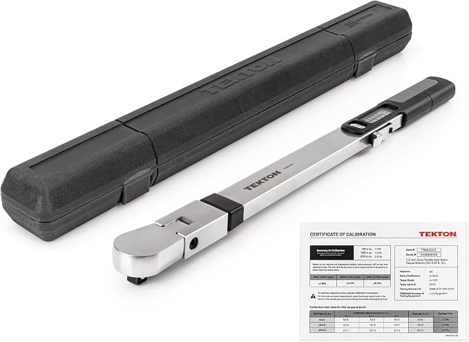 TEKTON 1/2 Inch Drive 72-Tooth Split Beam Torque Wrench (40-250 ft.-lb.) TRQ62203