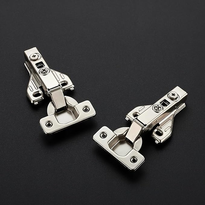 Ravinte 1 Pair 2 Packs Full Overlay Cabinet Door Hinges,105 Degree Adjustable Concealed Kitchen Cabinet Hinges Soft Close for Face Frame Cabinet