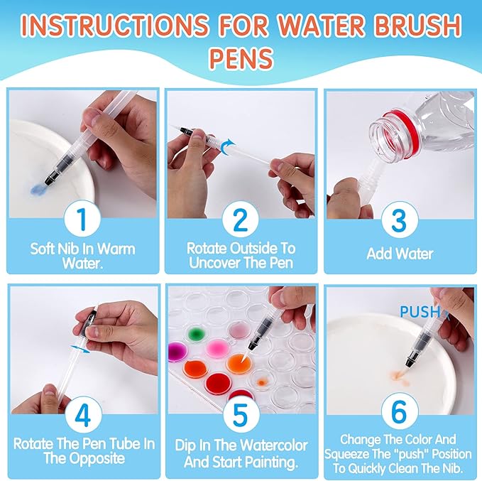 Watercolor Paint, 36 Colors Washable Watercolor Paint Set with a Brush a Refillable Water Brush Pen and Palette, Non-toxic Water Color Paints Sets for Adults Artist Beginner
