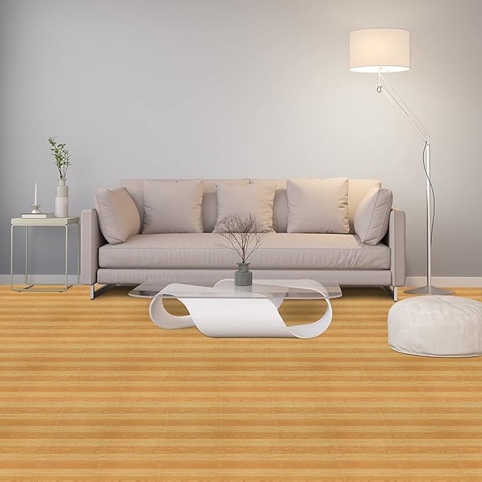 Tivoli Self Adhesive Vinyl Floor Tiles, 45 Tiles - 12" x 12", Light Oak Plank-Look - Peel & Stick, DIY Flooring for Kitchen, Dining Room, Bedrooms, Basements & Bathrooms by Achim Home Decor