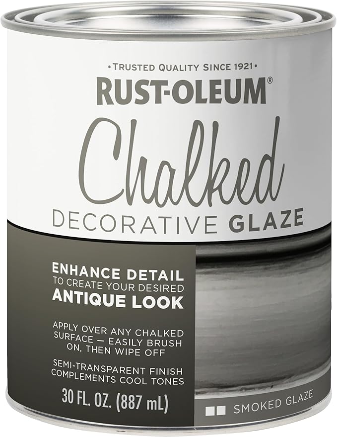Rust-Oleum 315883 Chalked Decorative Glaze, 30 oz, Semi-Transparent Smoked