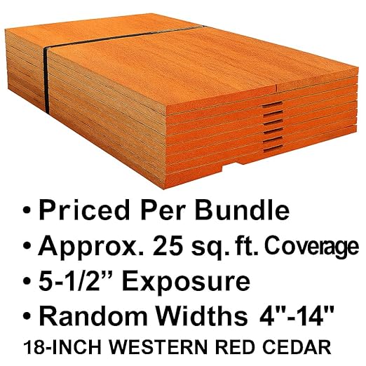 18" #1 Perfections Western Red Cedar Shingles – CERTI‑Grade, Clear Vertical Grain, Kiln Dried – Premium Cedar Siding & Roofing Shingles (USA Mill)