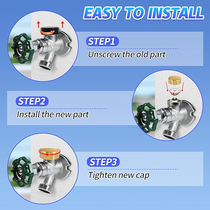 Boltigen Outdoor Faucet Repair Kit, Vacuum Breaker Outside Faucet Set for VACVBKX1B, ASSE 1019-A Hose Bib Spigot Replacement Kit for Anti-Siphon Frost-Free Sillcock Valves
