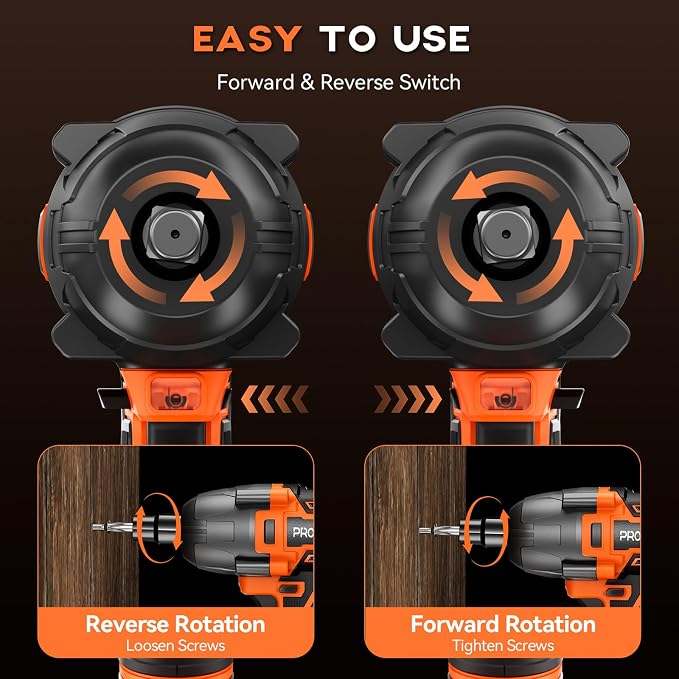 900Ft-lbs (1200N.m) Impact Wrench, 1/2" Cordless Impact Driver, 21V High Torque Power Impact Gun - 2x4.0Ah Batteries, Variable Speeds Impact Motor for Pickup Truck/Family Car (Orange Red)