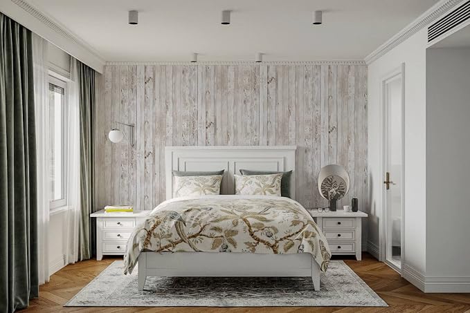 Heroad 17.7''x196'' Contact Paper Peel and Stick Wallpaper Wood Grain Contact Paper for Cabinets Countertop Waterproof Removable Wallpaper Self Adhesive Decorative Shiplap Papel Tapiz para Pared