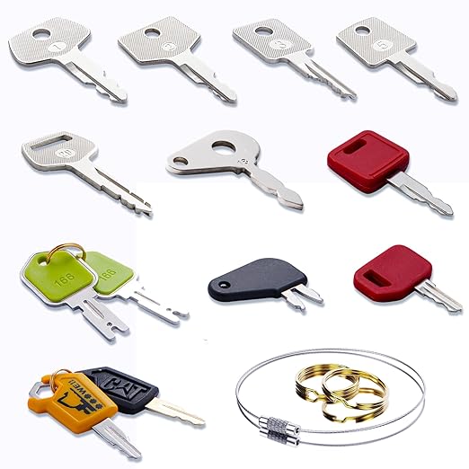 13 Contractors Heavy Equipment Keys Master Set, Construction Agricultural Equipment Ignition Keys for CAT Caterpillar Komatsu JD Lucas New Holland Bobcat JCB Case Hitachi Hyster Takeuchi Kobelco