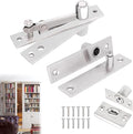 Heavy Duty Pivot Hinge Set with Door Ball Catch for Wood Door, HBL' Hidden Door Hinge for Secret Door, Swing Door, with 360 Degree Rotation, Invisible Pivot Door Hardware for Bookshelf.