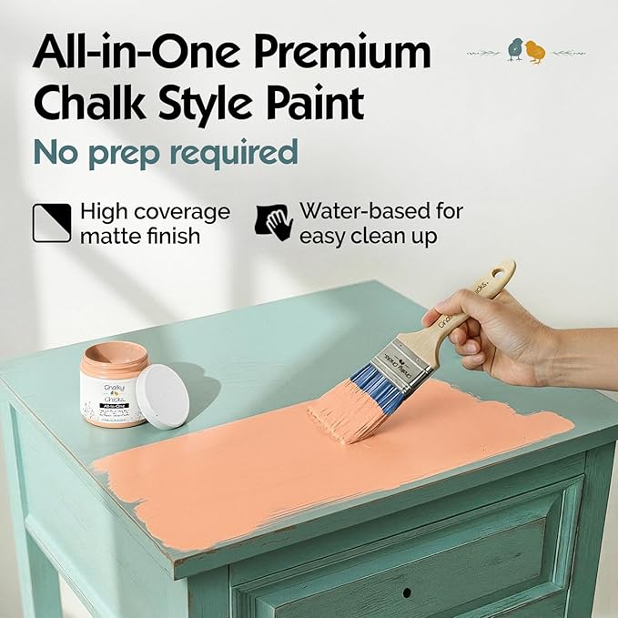 Chalky Chicks 32 Fl Oz Matte Gingers Blush Pink (Blush/Orange)Chalk Paint for Furniture Without Sanding, No Prep Furniture Paint No Sanding All in One for Crafts, Wood, Walls, Cabinet, Metal, Dresser