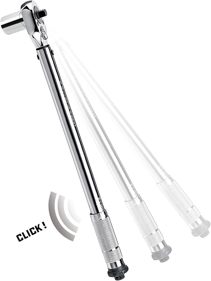 Powerbuilt Dual Drive Torque Wrench, 3/8 and 1/2 Inch Drives, 10ft Lbs, 19-inches Long, 10-150 Feet Range, Micrometer Style Torque Ranges 944001