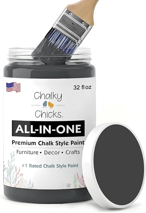 Chalky Chicks 32 Fl Oz Matte Firecracker (Red) Chalk Paint for Furniture Without Sanding - No Prep Furniture Paint No Sanding All in One for Crafts, Wood, Walls, Cabinet, Metal, Dresser, Farmhouse
