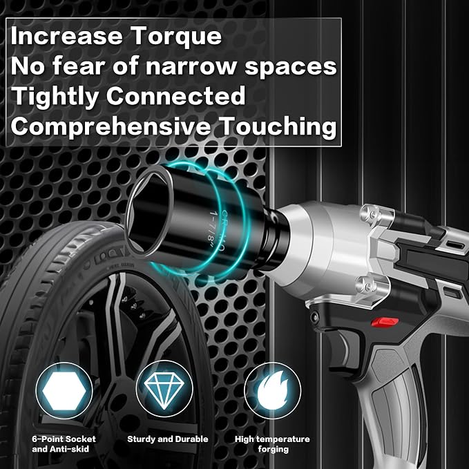 TONYNOL 1/2" Shallow Drive Impact Socket Set,6‑Point,Metric 10mm‑32mm,14Pcs | Cr-Mo Steel,With a Storage Case