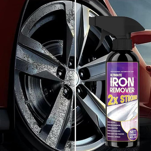 120ml Iron Remover Car Detailing, Car Rust Removal Spray, Long-Lasting Stain Removal Multipurpose Detailing Rim Cleaner for Motorcycle Brakes Tires Exterior Calipers Paint Boat Rv
