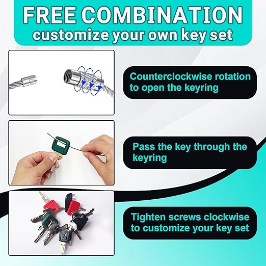 15PCS Multi Types Heavy Equipment Key Set Construction Master Equipment Set for Mahindra 3200 CH510 Linde 702 802 JCB 14607 CAT 5P8500 Takeuchi 201 Kubota 373 S8077 JD COM Volvo Laser Terex WA05
