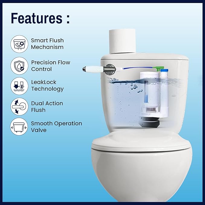 2 INCH DUAL FLUSH VALVE CONVERSION KIT AND OVERFLOW WATER CONSERVER - WITH METAL-CERAMIC HANDLE