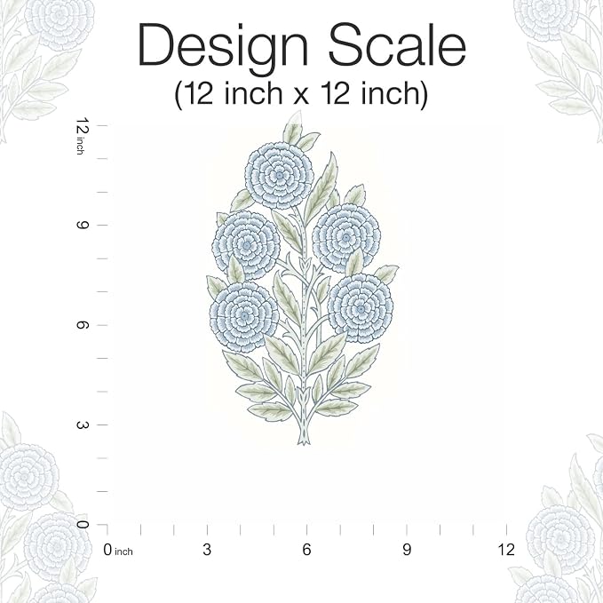 RoomMates Tamara Day RMK12517RL Blue Dutch Floral Peel and Stick Wallpaper