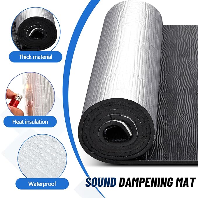 40" x 79" Thermal Sound Deadening (10mm 394mil) Automotive Heat Shield Reflective Insulation Mat Vehicle Car Truck SUV RV Engine Bay: Firewall Noise Reduce Heavy Duty Self-Adhesive DIY