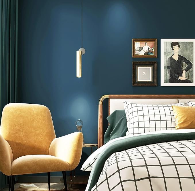 Safiyya 393"x17.7" Dark Blue Peel and Stick Wallpaper Blue Contact Paper Solid Color Removable Self Adhesive Wallpaper Decorative Vinyl Rolls for Wall