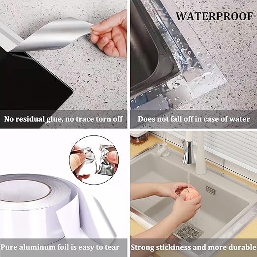 Aluminum Foil Duct Tape Heavy Duty Waterproof, Premium Silver Metal HVAC Heat Tapes (2"*65Feet,3.9mil), High Temperature, Dryer Vent Insulation Tape for Ductwork, Ducting, Sealing, Patching, Furnace