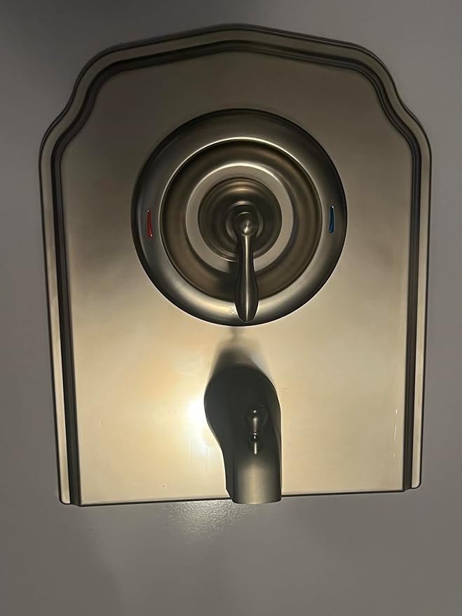The Tub and Shower Valve UPDATE PLATE, Compatible With Most Single Handle Tub & Shower Valves, Allows for Plenty of Space to work, Looks Great/Problem Solved (Brushed Nickel)