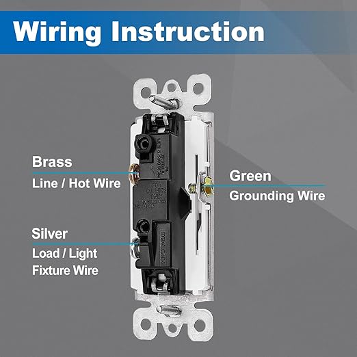 BESTTEN 30 Pack Single-Pole Decorator Wall Light Switch, 15A 120/277V, Paddle Wall Switch, On/Off Rocker Interrupter, UL Listed, White