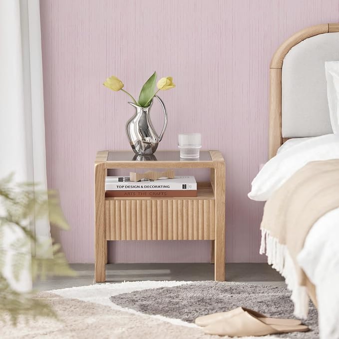 Pink Grasscloth Peel and Stick Wallpaper Vintage Texture Removable Waterproof Wallpaper for Room Walls, Cabinets, Furniture, Drawers, Desk A Set of 15.7"x480"
