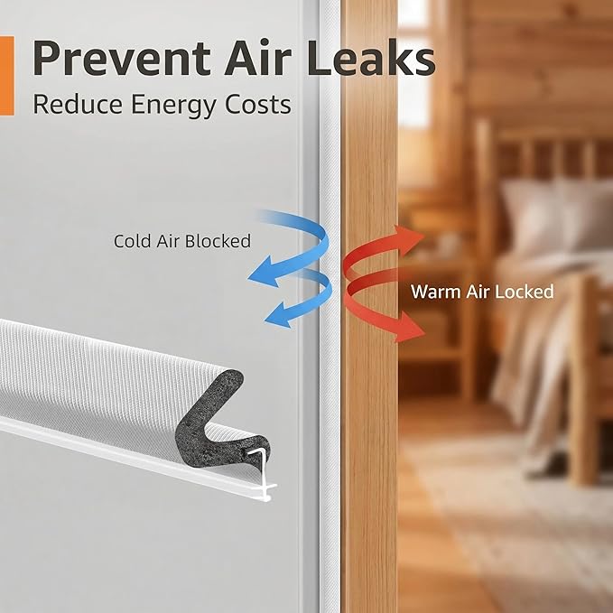 40FT Extra Long Kerf Weather Stripping Door Seal for Large Gaps and Easy Installation (White)