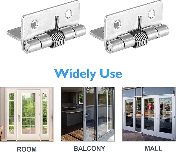 Luomorgo 4 Pcs Spring Loaded Hinges for Cabinets, 1.5 Inch Length Stainless Steel Spring Hinges Self Closing