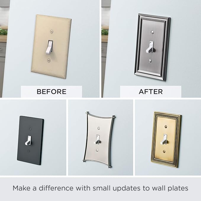 Franklin Brass Architectural (1-Pack) Decorative Light Switch Cover Matte Black 2-Gang Wall Plate Double Toggle Electrical Outlet Guard 64217