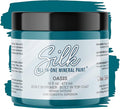 Dixie Belle Silk All-in-One Mineral Paint - Oasis (16oz) - Dark Teal Water Based Built-In Primer + Topcoat for Wood + Metal - Durable Furniture Paint - Low Reflective Finish