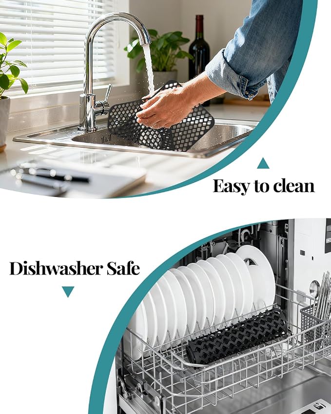 Kitchen Sink Mat 24 x 13in Silicone Sink Mat Non Slip Sink Protector for Farmhouse Kitchen Black
