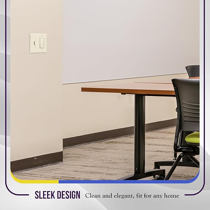 ENERLITES Combination Toggle Light Switch/Decorator Light Switch Plate, Double Switch Wall Plate, Mid-Size 2-Gang 4.88" x 4.92", Polycarbonate Thermoplastic, 881131M-LA, Light Almond