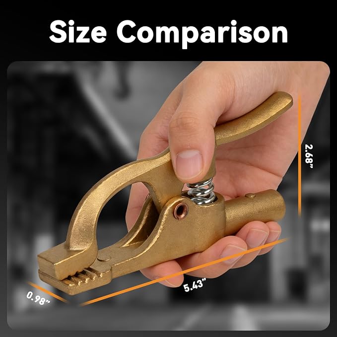 300 Amp Brass Welding Ground Clamp, Heavy Duty for Welders, 2-Pack