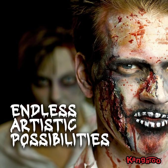 Kangaroo Professional Grade Liquid Latex SFX Makeup Prosthetics 14 oz - Latex Liquid Skin Body Paint Special Effects for Cosplay, Theater & Film - Creates Fake Scars, Zombie Makeup Skin