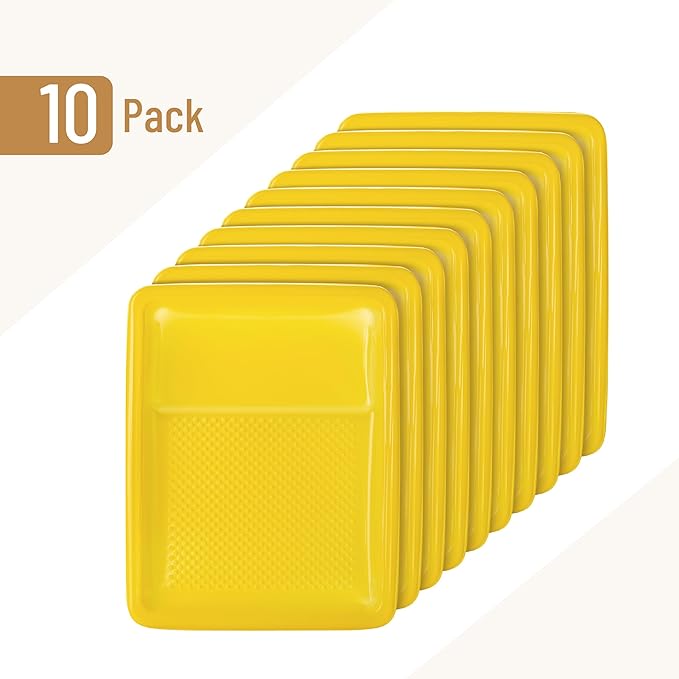 Bates- Paint Tray Liner, 9 Inch, 10 pcs, Yellow Paint Pans Trays