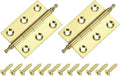 uxcell 2 Pcs Folding Butt Hinges, 2 Inch Brass Small Door Hinges Butt Cabinet Hinges Pointed Folding Craft Hinges with Screws for Door Wooden Boxes Windows Dressers, Gold Tone