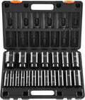 VEVOR Impact Socket Set, 1/2" 19 Piece Impact Sockets, Deep Socket, 6-Point Sockets, 1/2 Inches Drive Socket Set Impact 3/8 inch - 1-1/2 inch, Cr-V Rugged Construction, with a Storage Cage