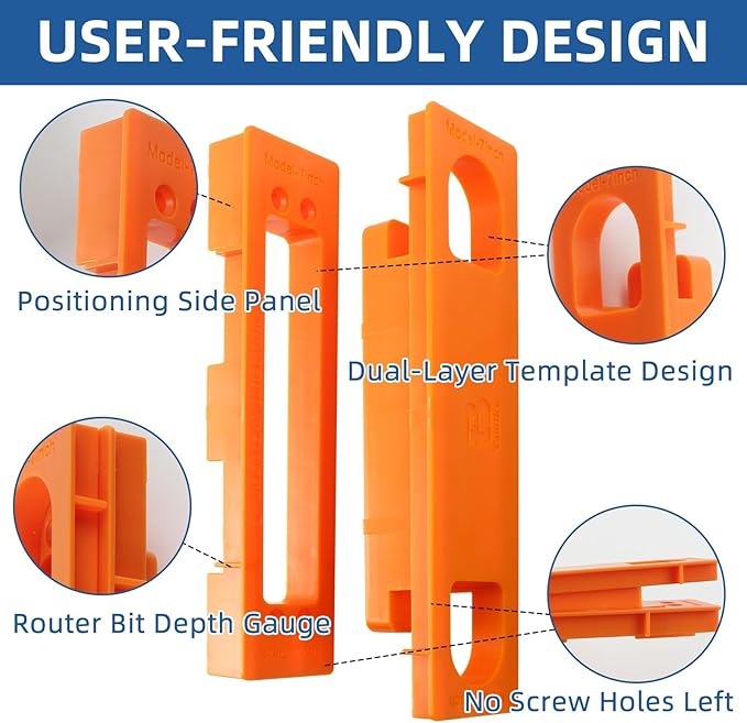 TamBee Hidden Hinge Mortiser Template Invisible Hinge Router Guide Template for TamBee Hidden Door Hinges Installation Kit, Lightweight & Reusable Design（6 inch）