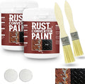 Black Rust Converter Paint for Metal: 10.5oz * 2 Rust Reformer Paint Weatherproof Preventive Water Based Anti Rust Primer for Metal Surfaces with Brush